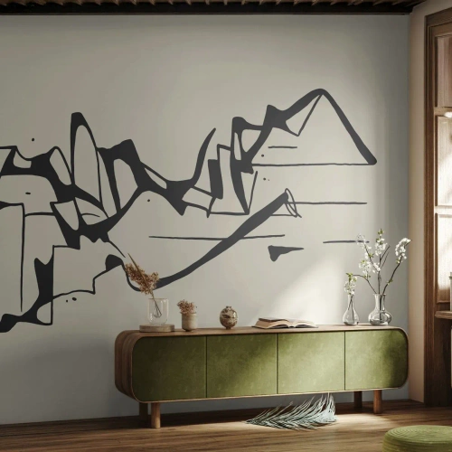 Fototapete Premium Canvas - Vielleicht eine Landschaft - Minimalismus, Stück, Linie - 250x175 cm