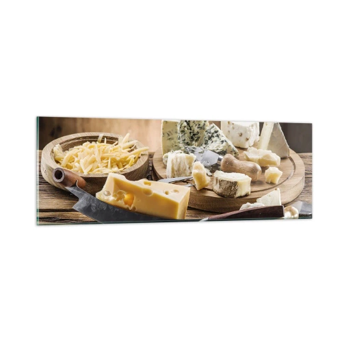 Glasbild - Bild auf glas - Lächeln Sie den Käse an - 90x30 cm