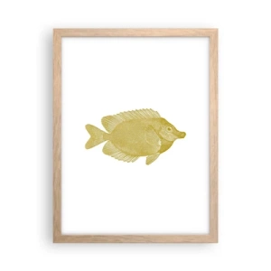 Poster in einem Rahmen aus heller Eiche - Fisch und das war’s - 30x40 cm