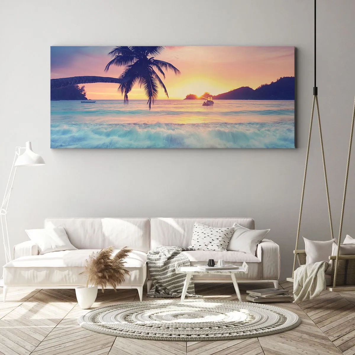 Bild auf Leinwand - Leinwandbild - Ein Abend in der Bucht - 90x30 cm