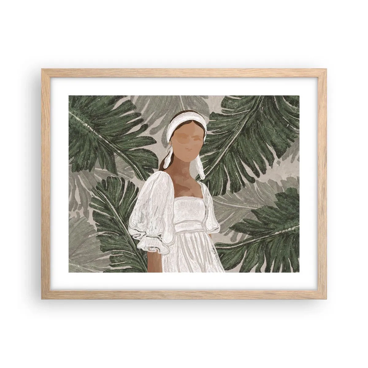 Poster in einem Rahmen aus heller Eiche - Exotisches Porträt - 50x40 cm