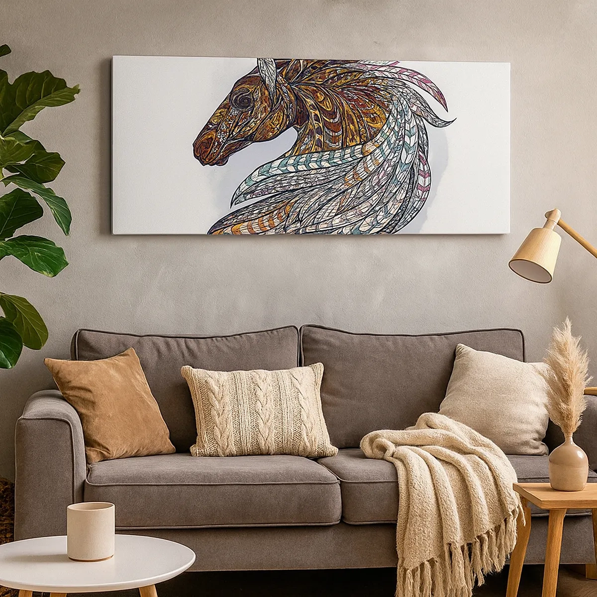 Bild auf Leinwand - Leinwandbild - Keltisches Kriegsross - 30x30 cm