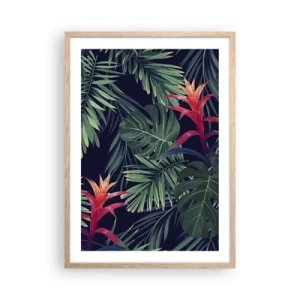 Poster in einem Rahmen aus heller Eiche - Im Grünen in Flammen gehen - 50x70 cm