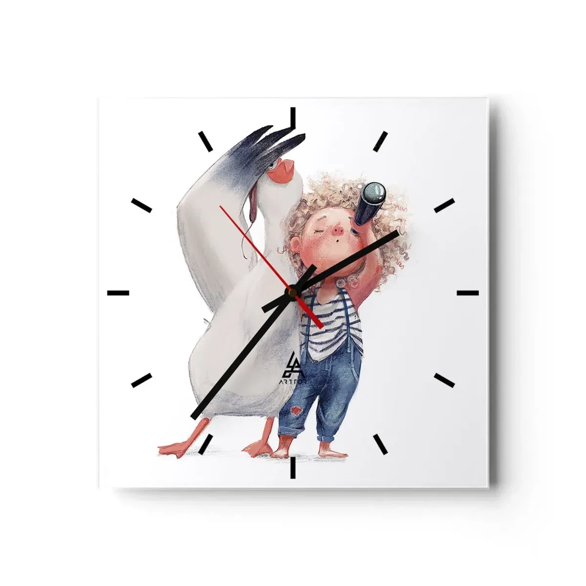 Wanduhr - Glasuhr - Toller Reiseplan - 40x40 cm
