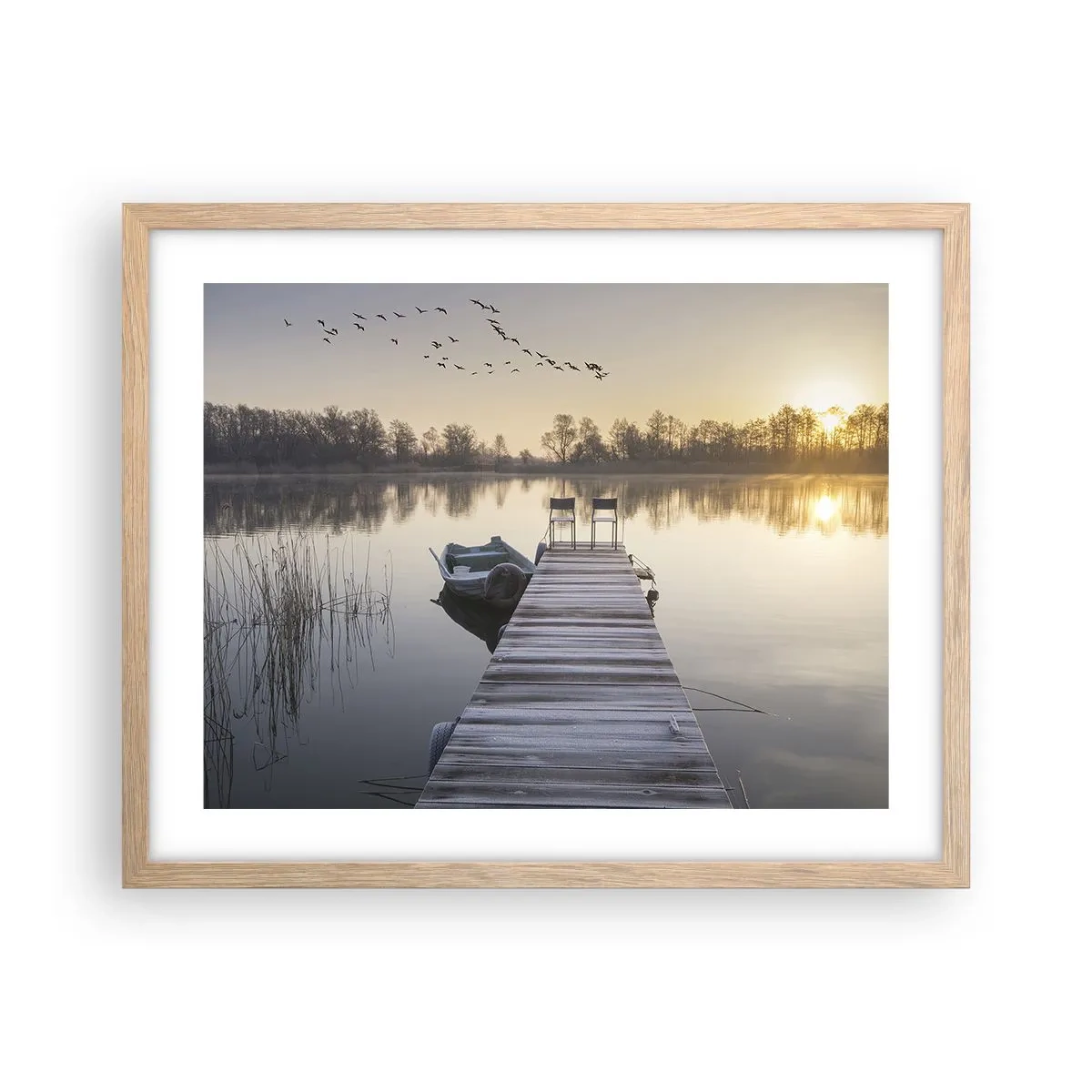 Poster in einem Rahmen aus heller Eiche - Ich komme nach einiger Zeit zurück - 50x40 cm