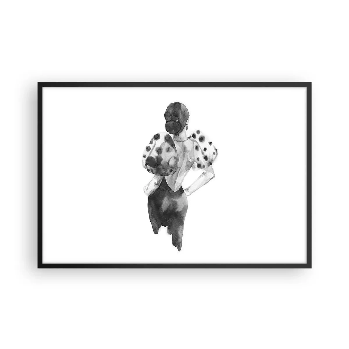Poster in einem schwarzem Rahmen - Sie ging direkt vorbei - 91x61 cm
