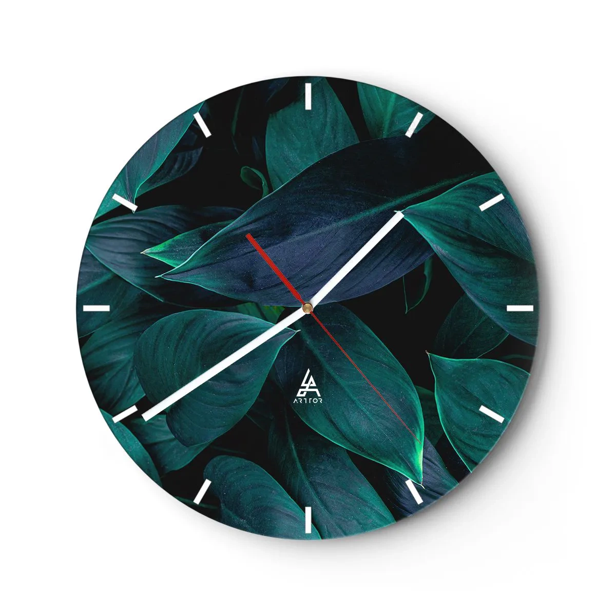 Wanduhr - Glasuhr - Grün in sich selbst - 40x40 cm