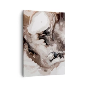 Bild auf Leinwand - Leinwandbild - Abstraktes Muster in Braun- und Weißtönen - 50x70cm - Die Geburt einer Galaxie - Moderne Wanddekoration für Wohnzimmer und Schlafzimmer ARTTOR
