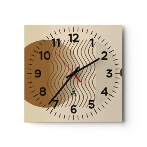 Wanduhr - Glasuhr - Zur Entstehung geometrischer Figuren - 40x40 cm