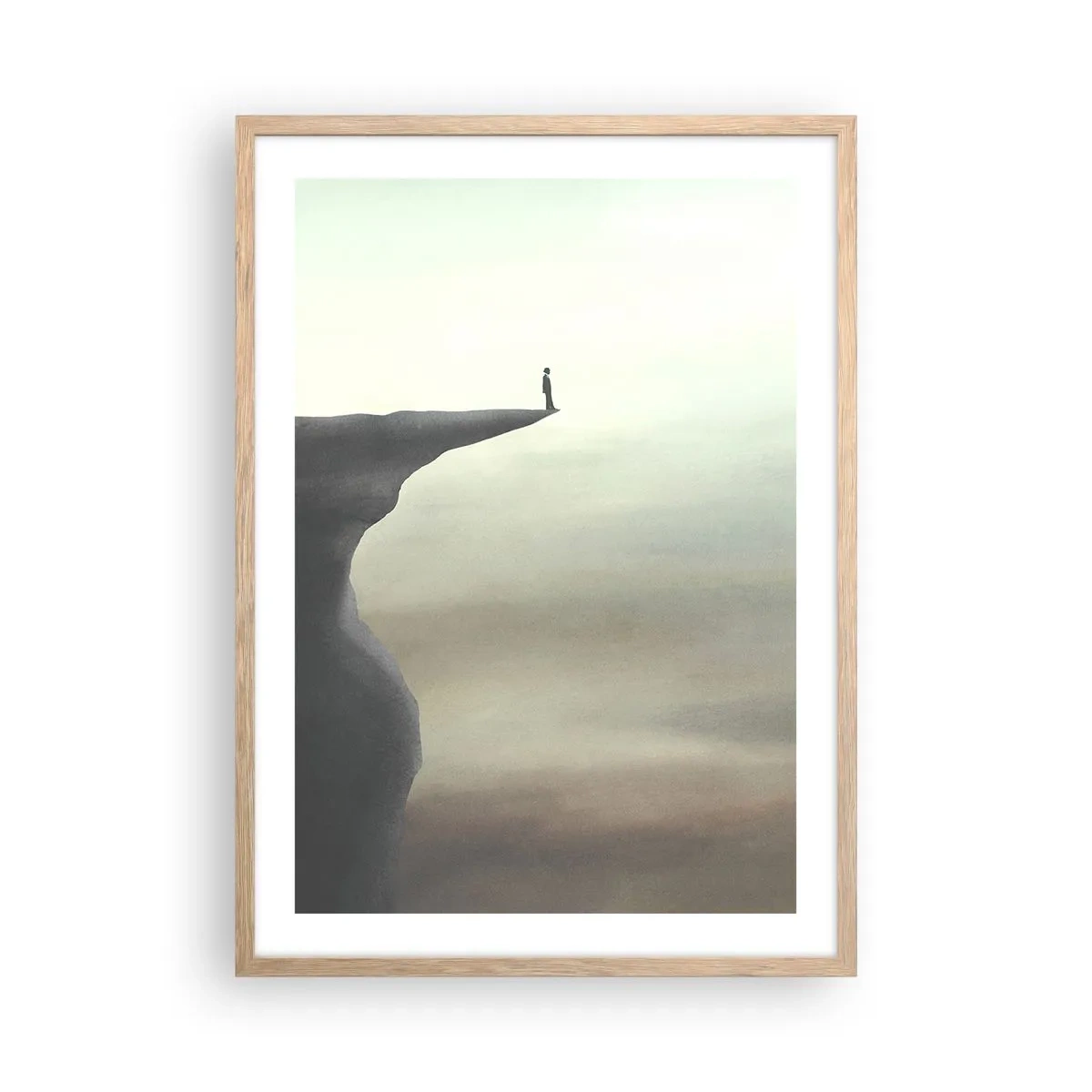 Poster in einem Rahmen aus heller Eiche - Nach oben, natürlich! - 50x70 cm