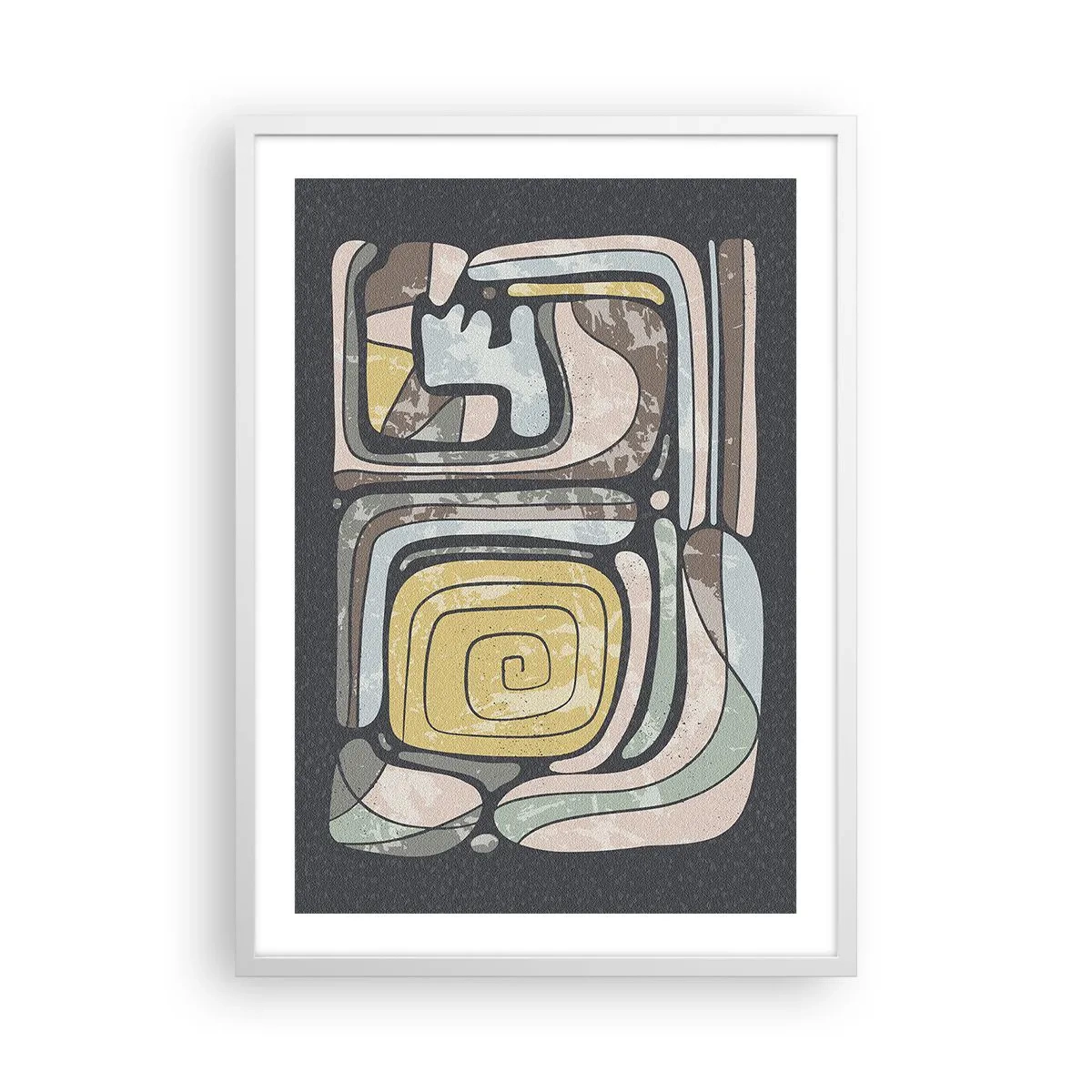 Poster in einem weißen Rahmen - Abstraktion im präkolumbianischen Geist - 50x70 cm