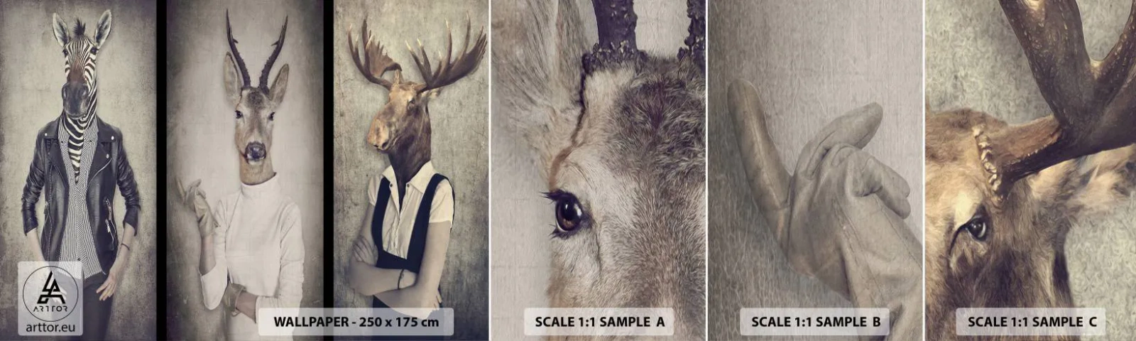 Fototapeten Muster Selbstklebend Deluxe Sticker - Lass die Gesten sprechen - Abstraktion, Fantasie, Rippen - 100x30 cm