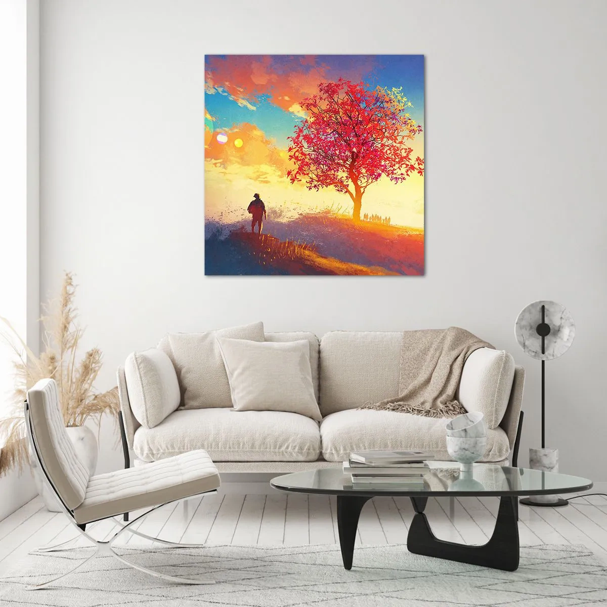 Glasbild - Bild auf glas - Pilger am Ziel - 60x60 cm