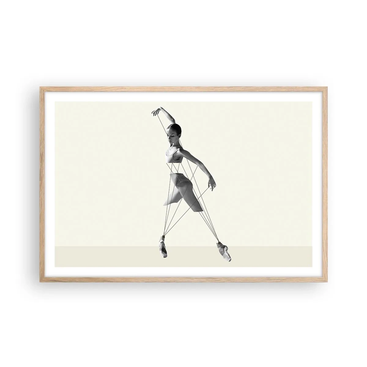 Poster in einem Rahmen aus heller Eiche - Im Theater der Welt - 91x61 cm