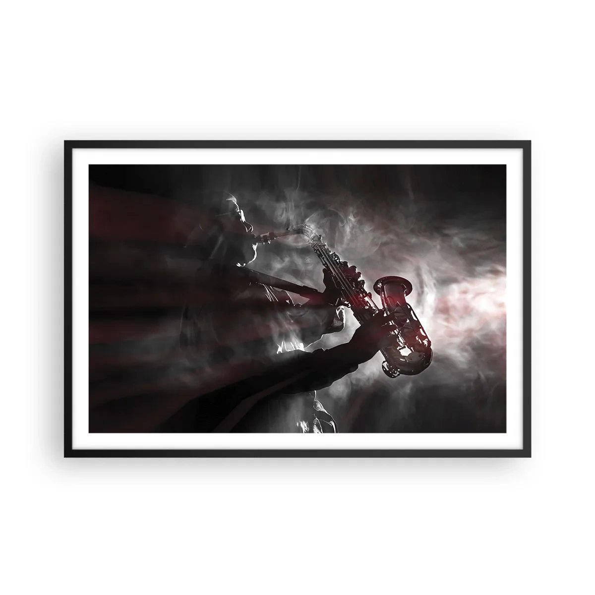 Poster in einem schwarzem Rahmen - In den Dämpfen des Jazz - 91x61 cm