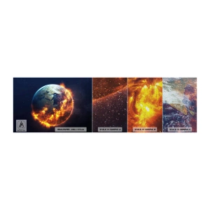 Fototapeten Muster Premium Sand - Die Flamme der Apokalypse - Kosmos, Planet Erde, Feuerflammen - 100x30 cm