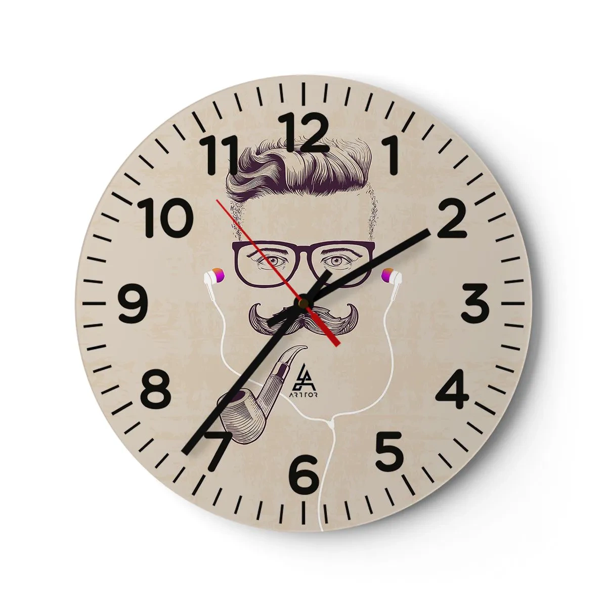 Wanduhr - Glasuhr - Ein echter Mann? - 40x40 cm