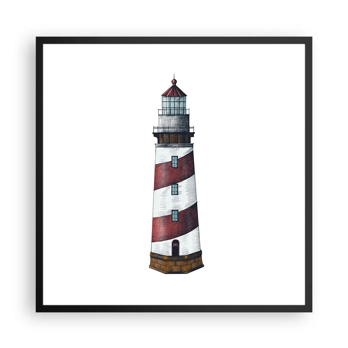 Poster in einem schwarzem Rahmen - Immer auf der Hut - 60x60 cm