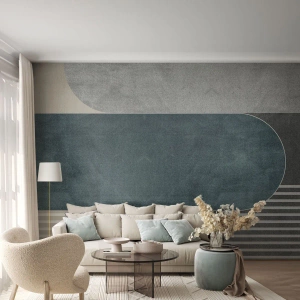 Selbstklebende Fototapete Deluxe Sticker - Komposition auf der Ebene - Minimalismus, Formen, Pastell - 200x140 cm