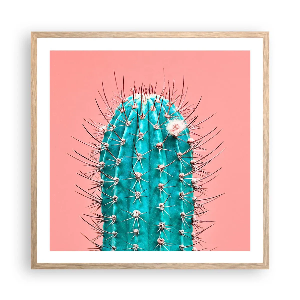 Poster in einem Rahmen aus heller Eiche - Schau einfach hin - 60x60 cm