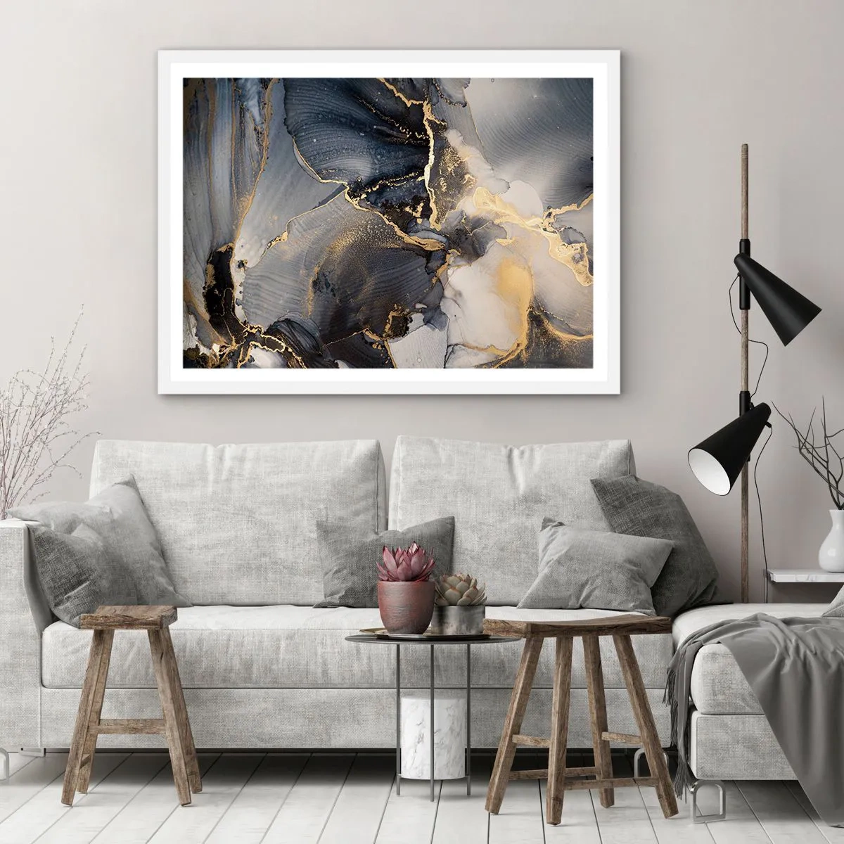 Poster in einem weißen Rahmen - Leben aus Stein - 40x30 cm