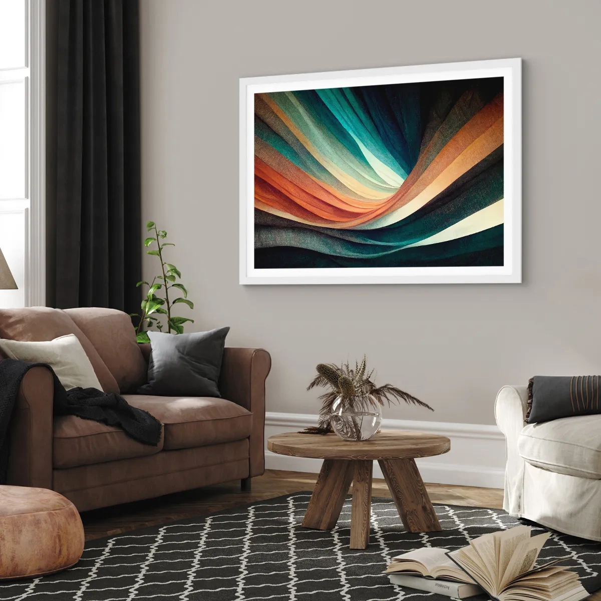 Poster in einem weißen Rahmen - Aus Farben gewebt - 70x50 cm