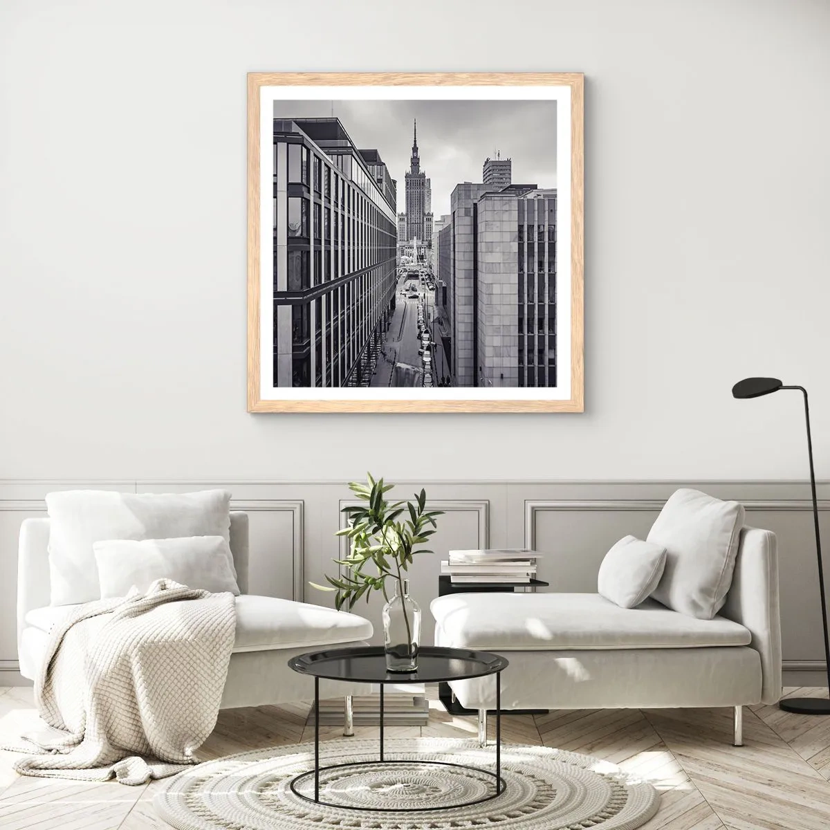 Poster in einem Rahmen aus heller Eiche - Warschauer Tal - 30x30 cm