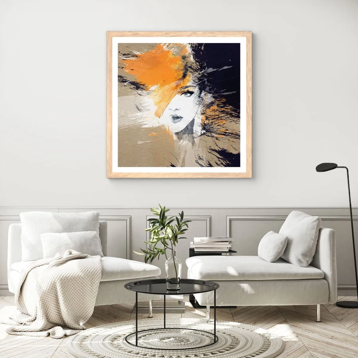 Poster in einem Rahmen aus heller Eiche - Und es ist Licht - 40x40 cm