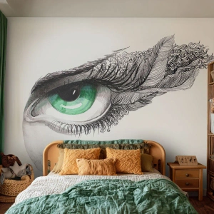 Fototapete Standard Eco - Schön und bereit zum Angriff - Abstraktion, Grafik, Auge - 200x140 cm
