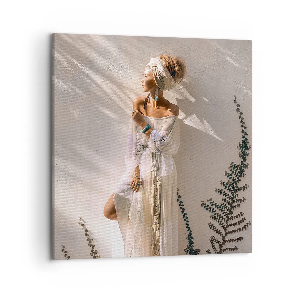 Bild auf Leinwand - Leinwandbild - Die Sonne und das Mädchen - 50x50 cm