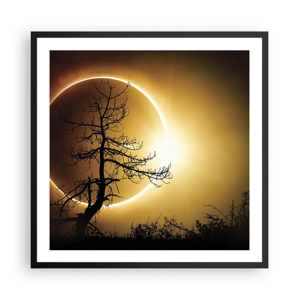 Poster in einem schwarzem Rahmen - Totale Finsternis - 60x60 cm