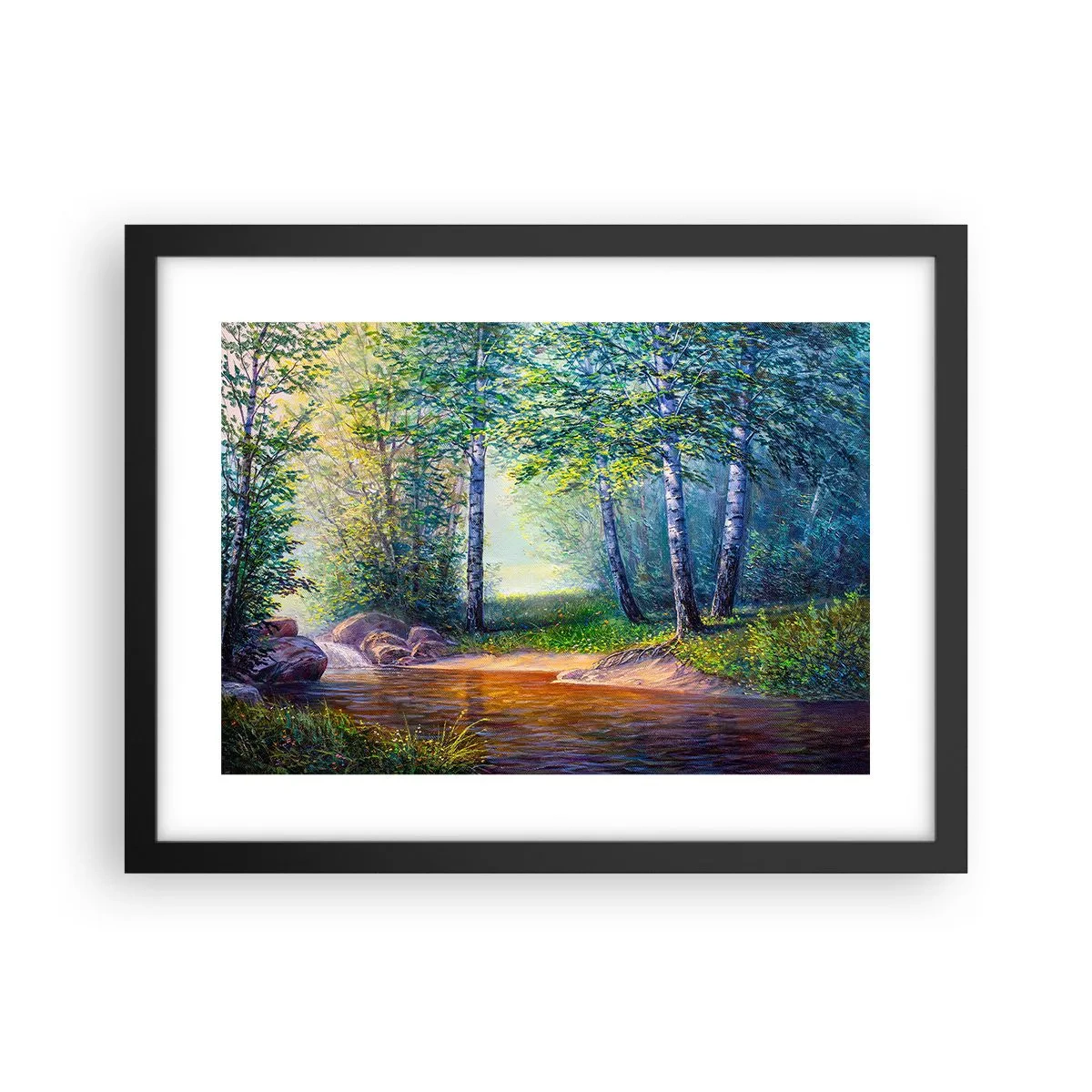 Poster in einem schwarzem Rahmen - Idyllische Landschaft - 40x30 cm