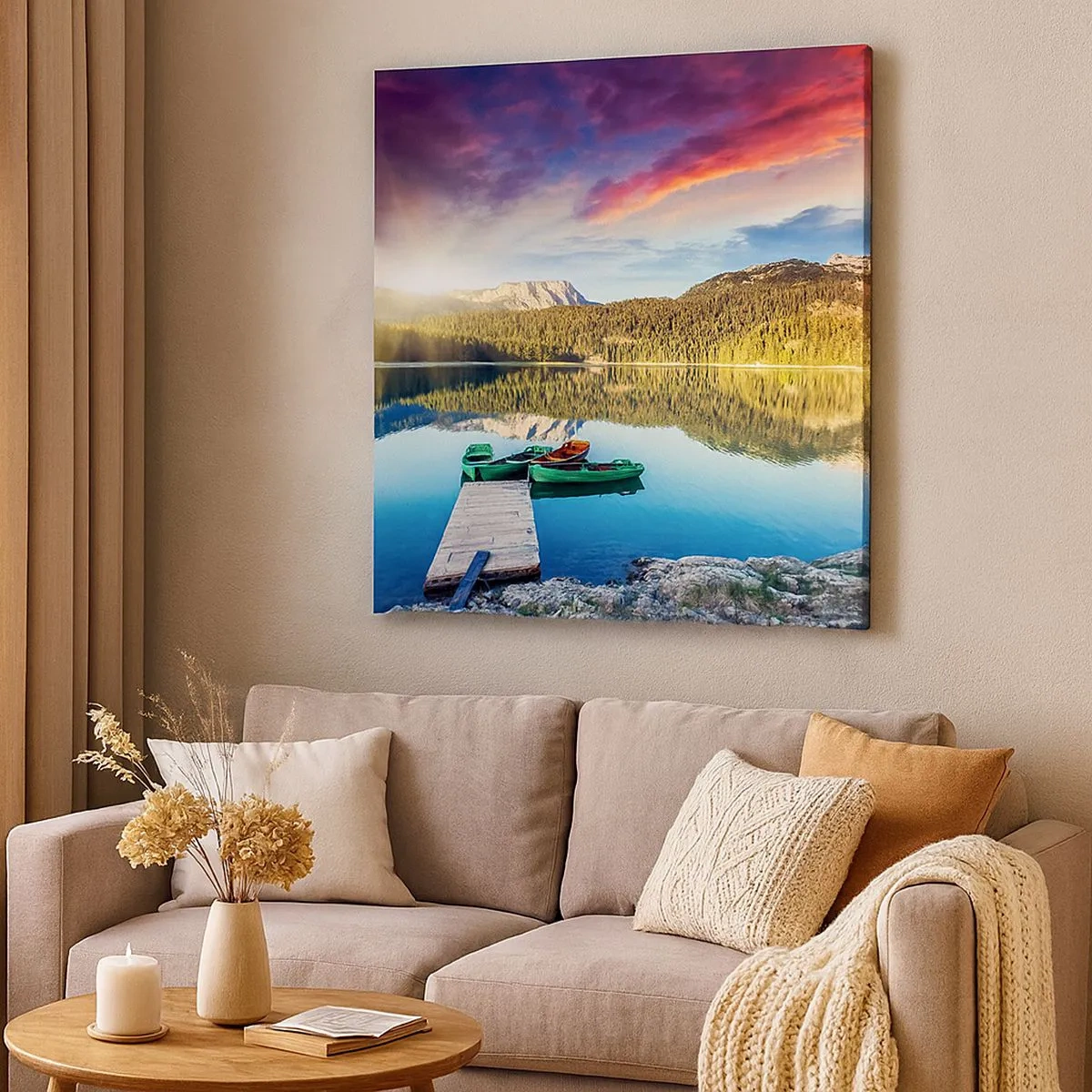 Bild auf Leinwand - Leinwandbild - Glatt wie ein Spiegel über dem Wasser - 30x30 cm