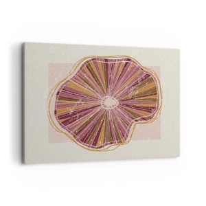 Bild auf Leinwand - Leinwandbild - Abstraktes Baumscheibenmuster in Rosatönen - 120x80cm - Strahlende Abstraktion - Moderne Wanddekoration für Wohnzimmer und Schlafzimmer ARTTOR