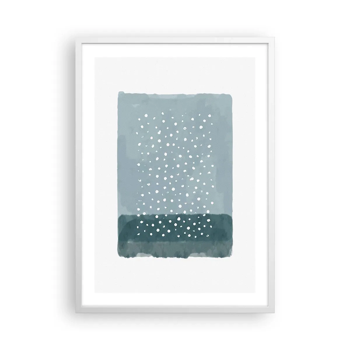 Poster in einem weißen Rahmen - Auf Blau gewachsen - 50x70 cm