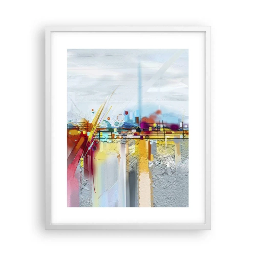 Poster in einem weißen Rahmen - Freudenbrücke über den Fluss des Lebens - 40x50 cm