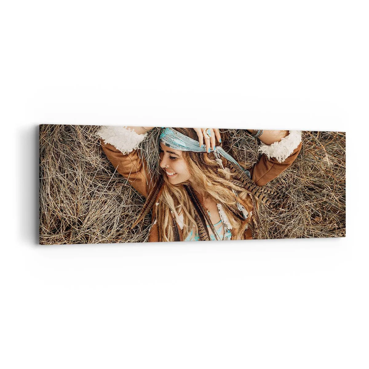 Bild auf Leinwand - Leinwandbild - Auf dem Weg in den Sommer der Liebe - 90x30 cm