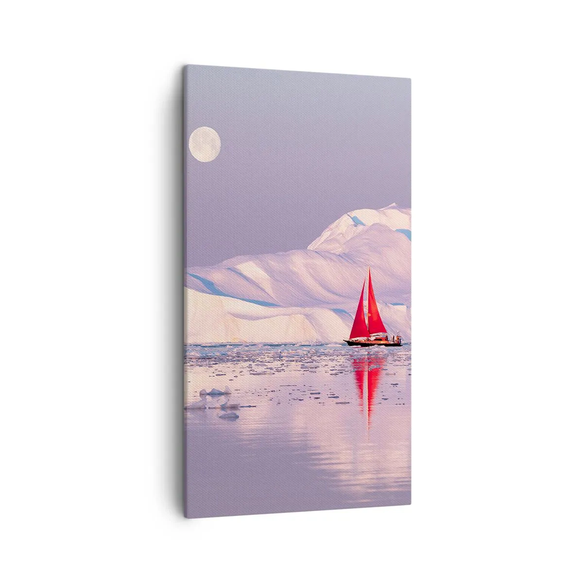 Bild auf Leinwand - Leinwandbild - Die Hitze des Segels, die Kälte des Eises - 45x80 cm