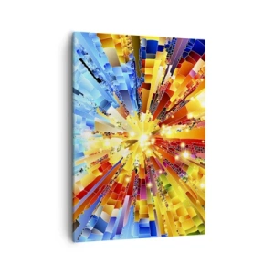 Bild auf Leinwand - Leinwandbild - Eine dynamische Explosion aus Farbe und Licht - 50x70cm - In Medienauflösung - Moderne Wanddekoration für Wohnzimmer und Schlafzimmer ARTTOR
