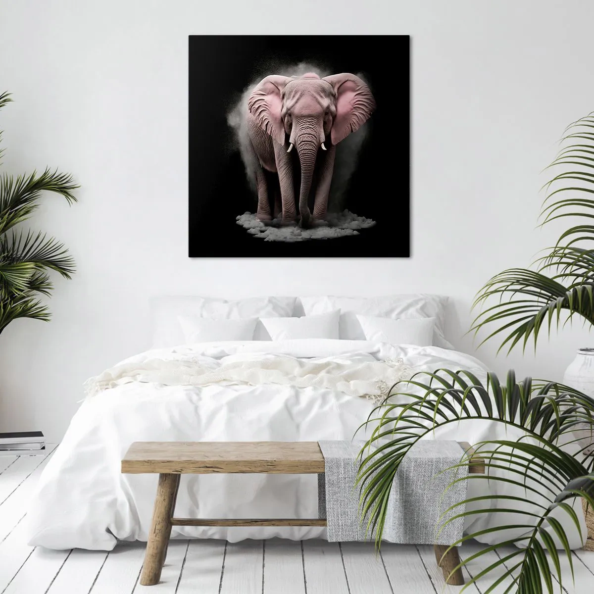 Bild auf Leinwand - Leinwandbild - Denke nicht an einen rosa Elefanten! - 30x30 cm