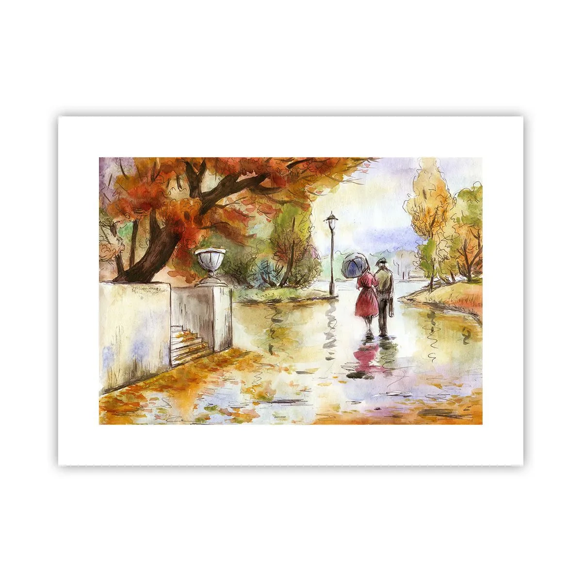 Poster - Romantischer Herbst im Park - 40x30 cm