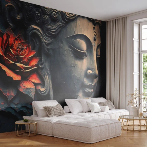 Selbstklebende Fototapete Deluxe Sticker - Im Einklang mit der Welt - Buddha, Indien, Meditation - 100x70 cm