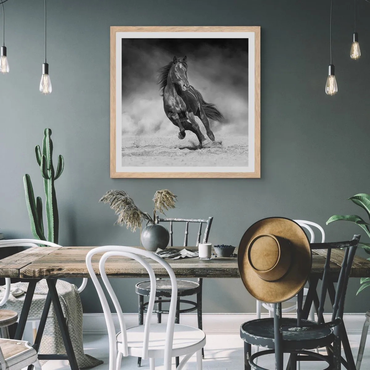 Poster in einem Rahmen aus heller Eiche - Würdig des Emirs selbst - 60x60 cm