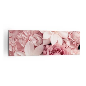 Bild auf Leinwand - Leinwandbild - Blumen in Rosa- und Weißtönen in künstlerischer Umsetzung - 160x50cm - In rosa Blütenblättern - Moderne Wanddekoration für Wohnzimmer und Schlafzimmer ARTTOR