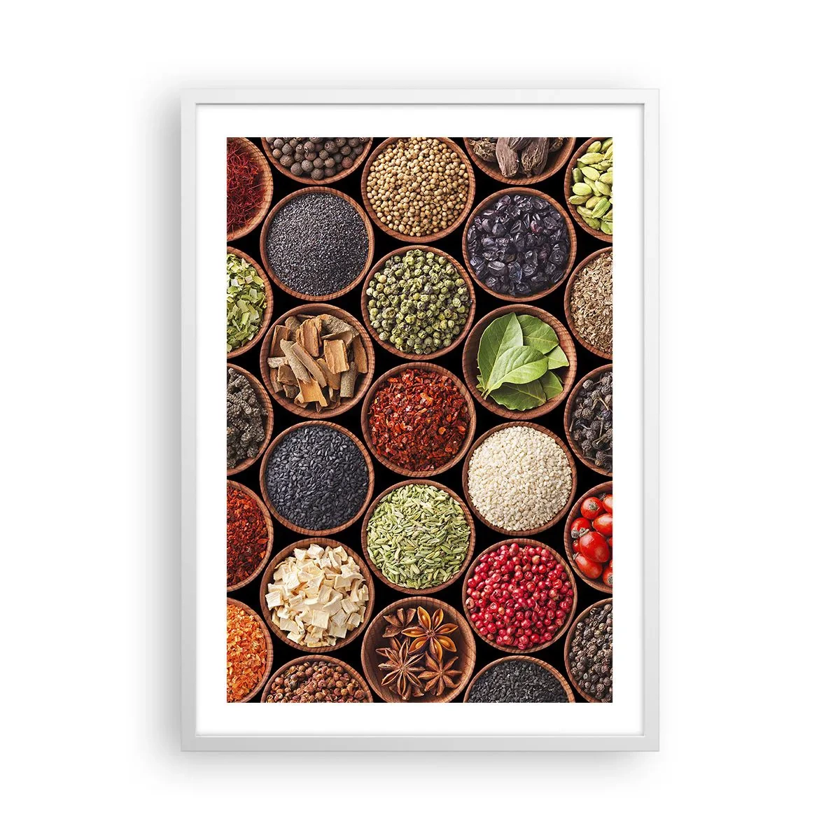 Poster in einem weißen Rahmen - Alle Aromen der Welt - 50x70 cm
