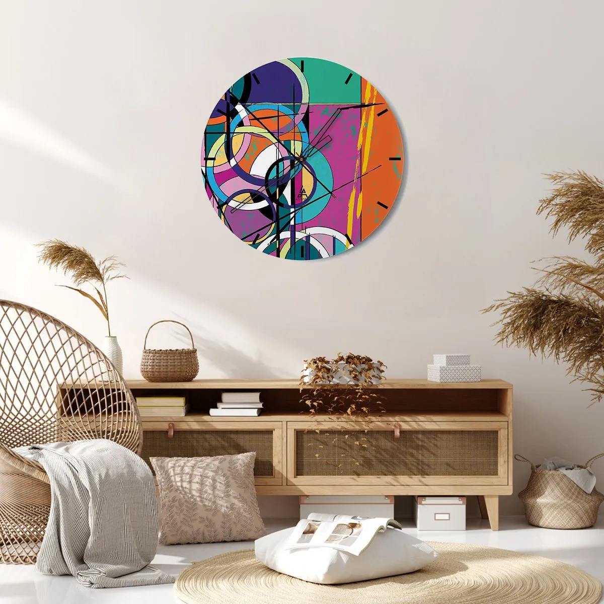 Wanduhr - Glasuhr - Rad für Rad - 40x40 cm