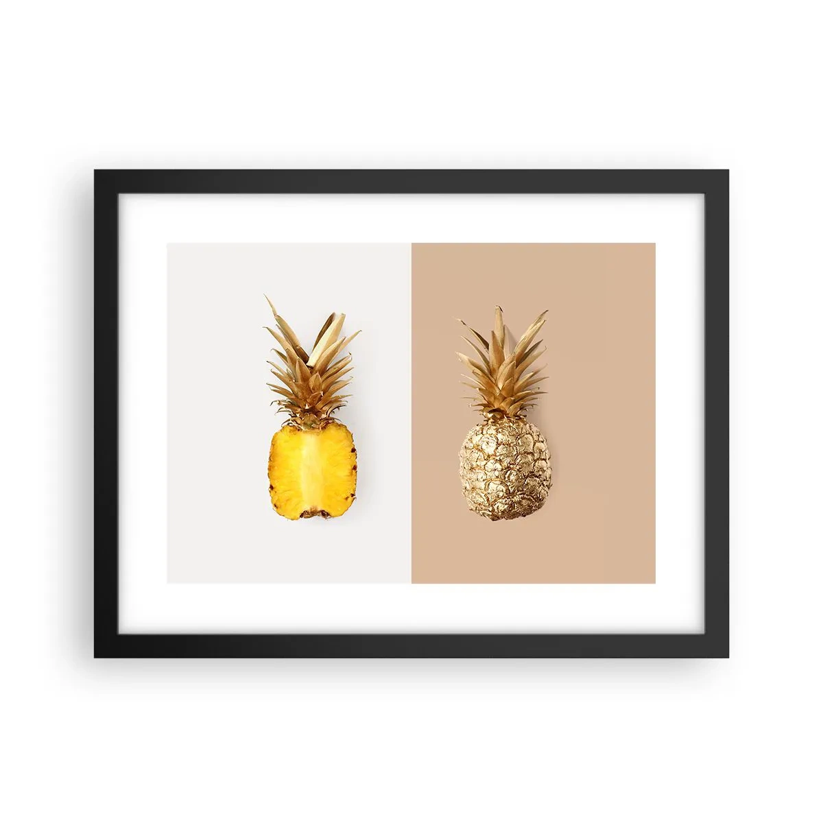 Poster in einem schwarzem Rahmen - Ananas für uns - 40x30 cm