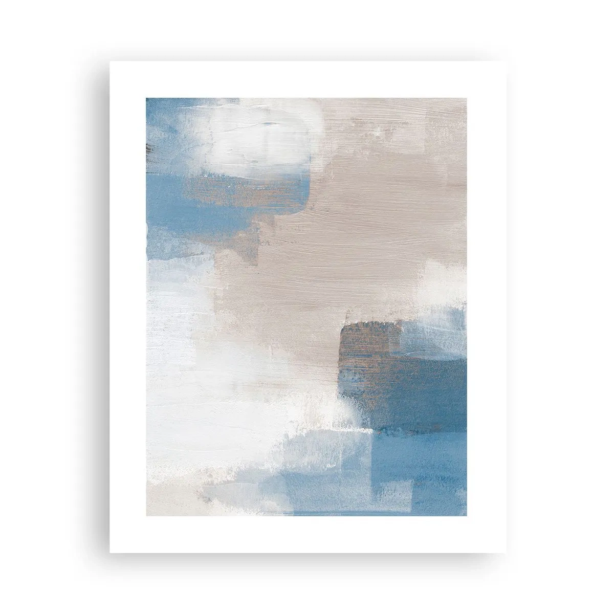 Poster - Rosa Abstraktion hinter einem blauen Vorhang - 40x50 cm