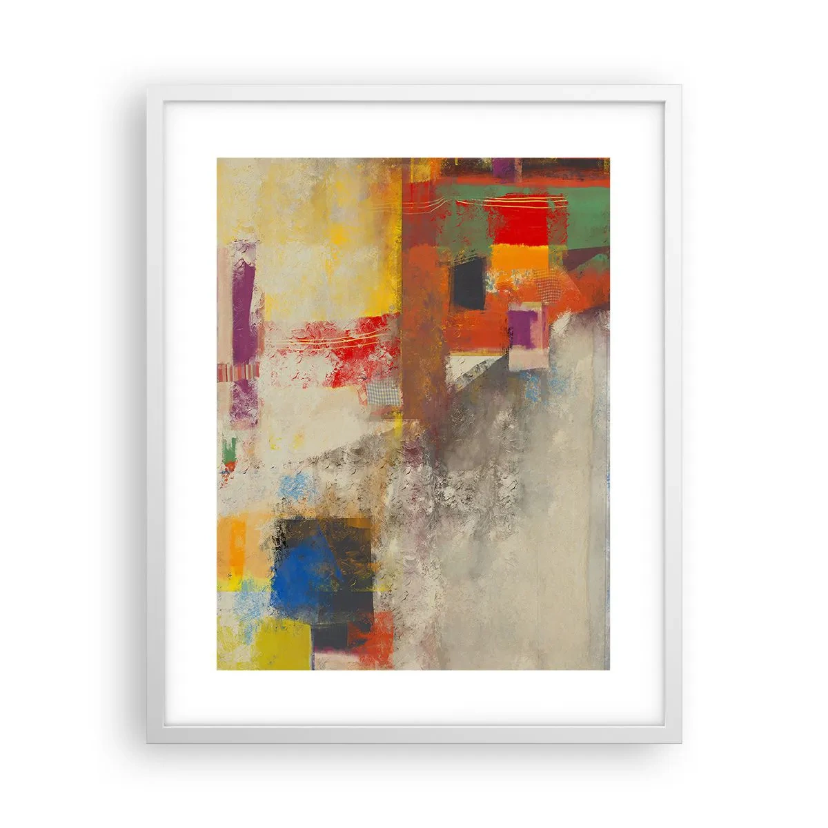 Poster in einem weißen Rahmen - Geometrie der Farben - 40x50 cm
