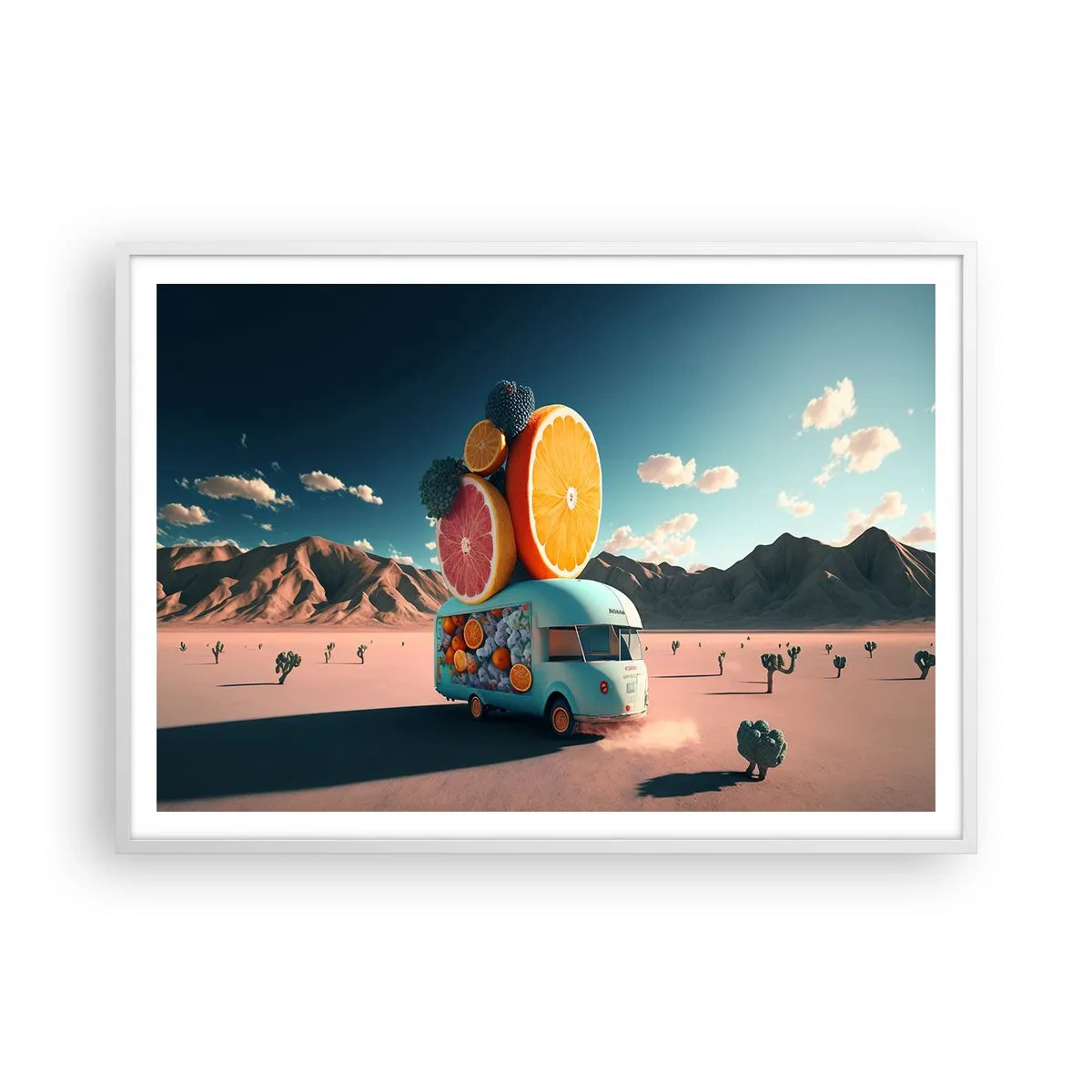 Poster in einem weißen Rahmen - Geschmack von Urlaub - 100x70 cm